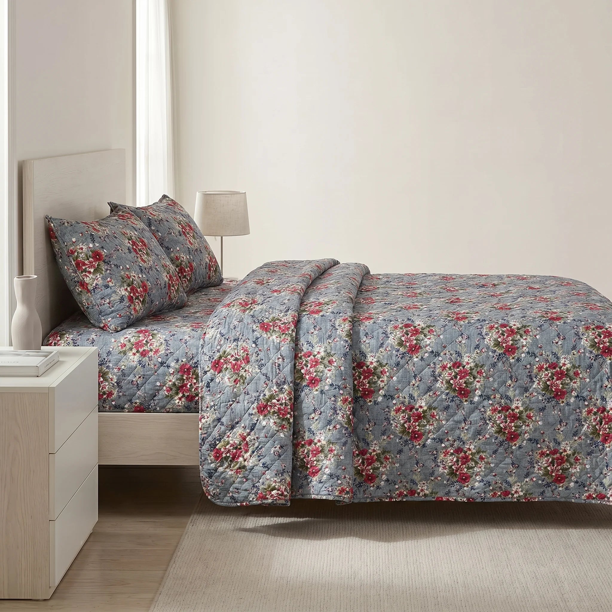 Slate Vintage Bed Spread Set — 3 PCS