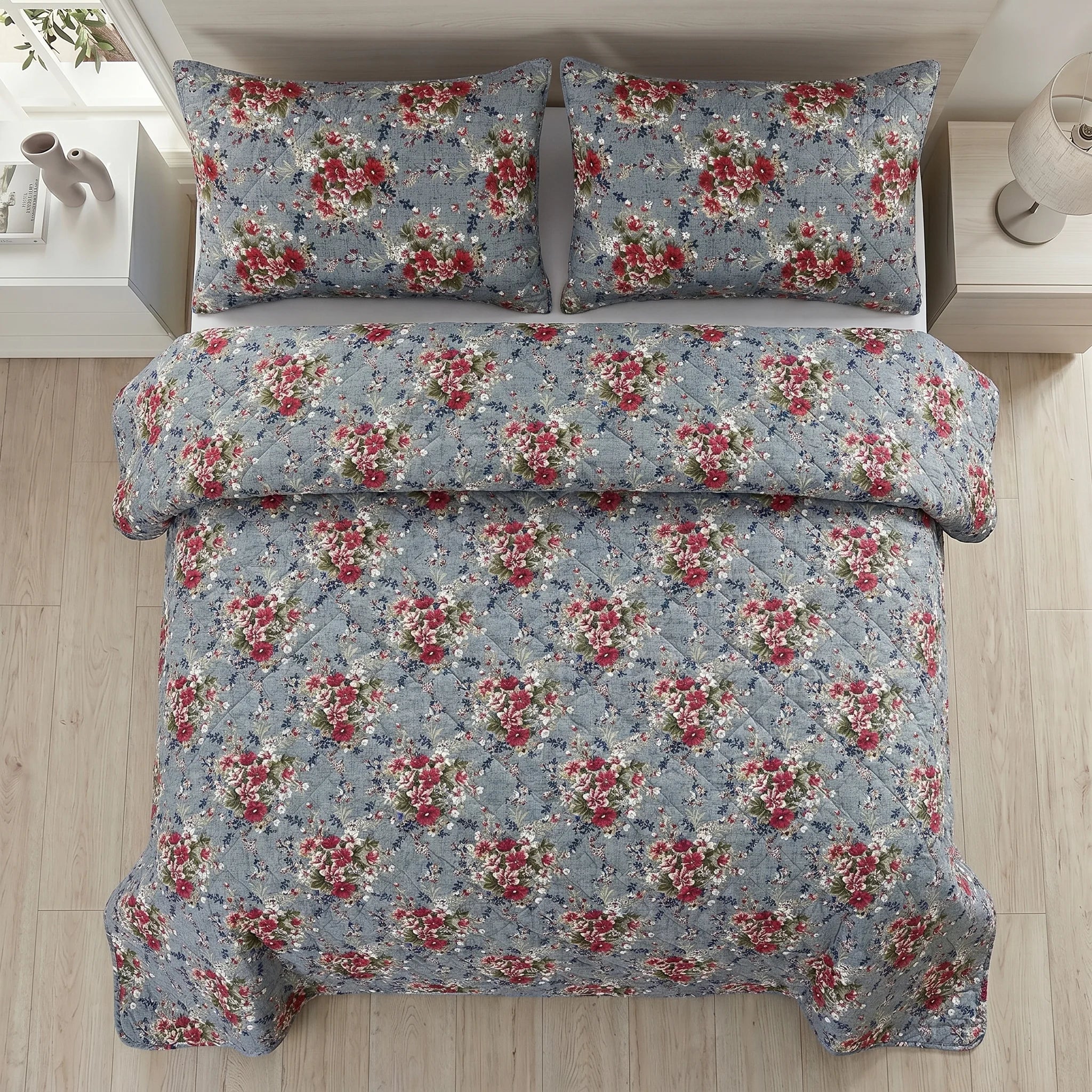 Slate Vintage Bed Spread Set — 3 PCS