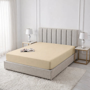 Soft Ivory Cotton Mattress Cover — With Zipper
