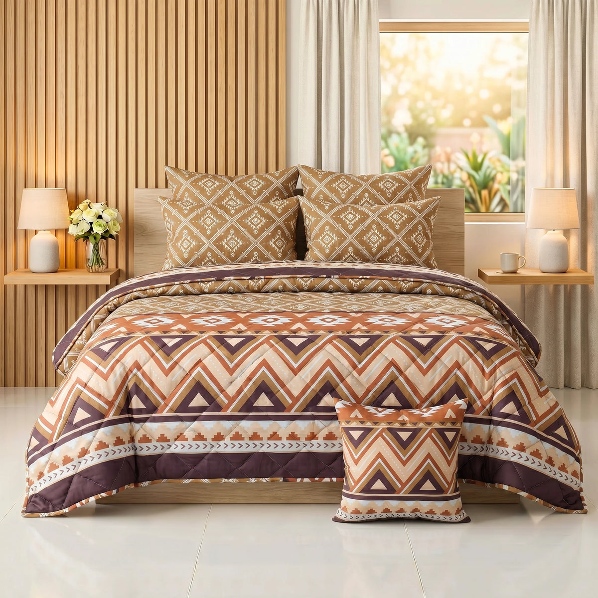 Terracotta Southwestern Comforter Set — 8 PCS