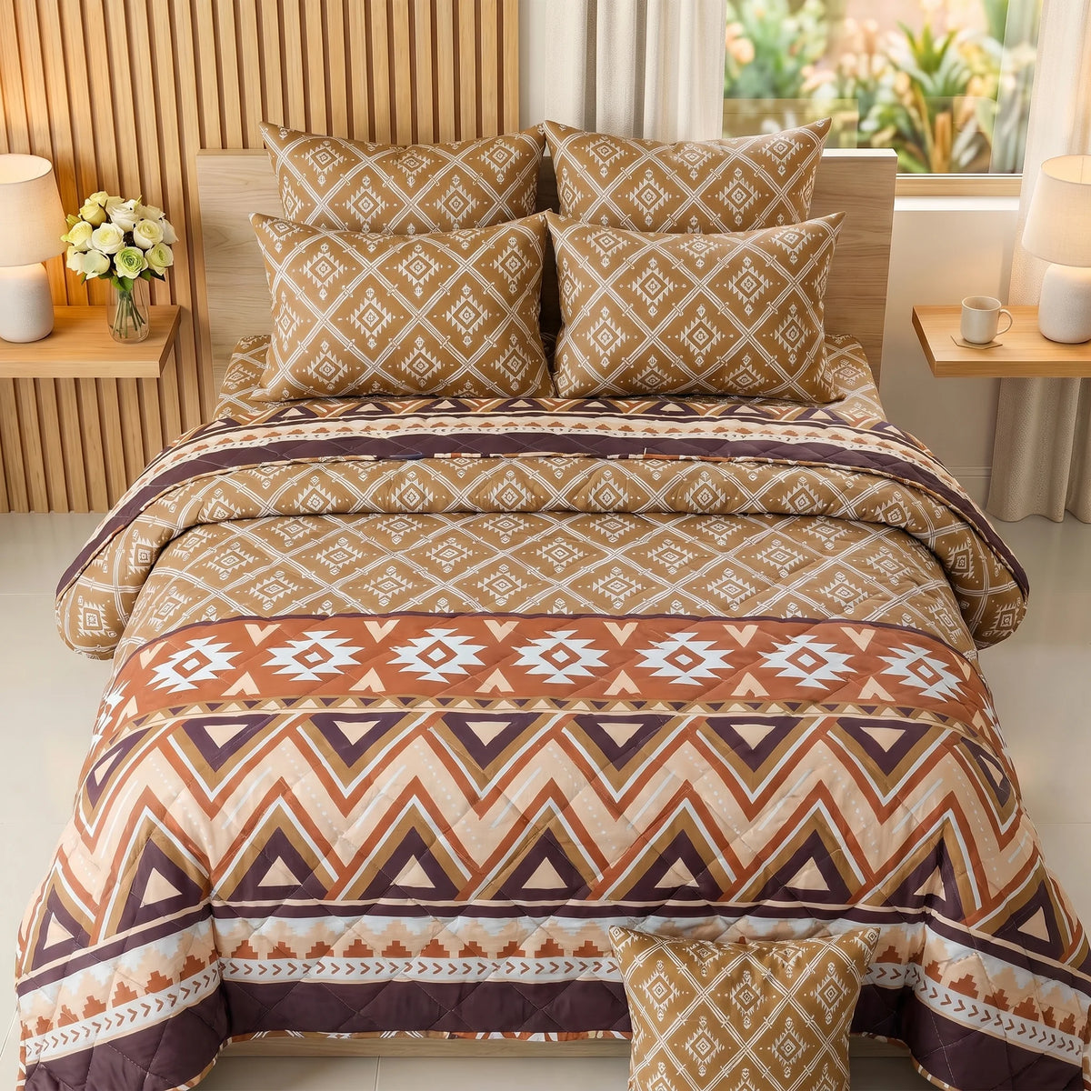 Terracotta Southwestern Comforter Set — 8 PCS