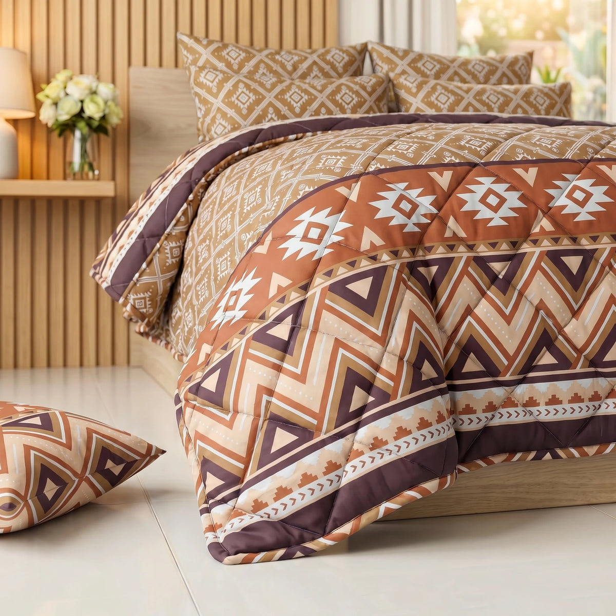 Terracotta Southwestern Comforter Set — 8 PCS