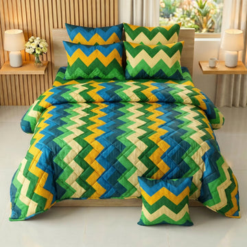 Vibrant Chevron Comforter Set — Printed