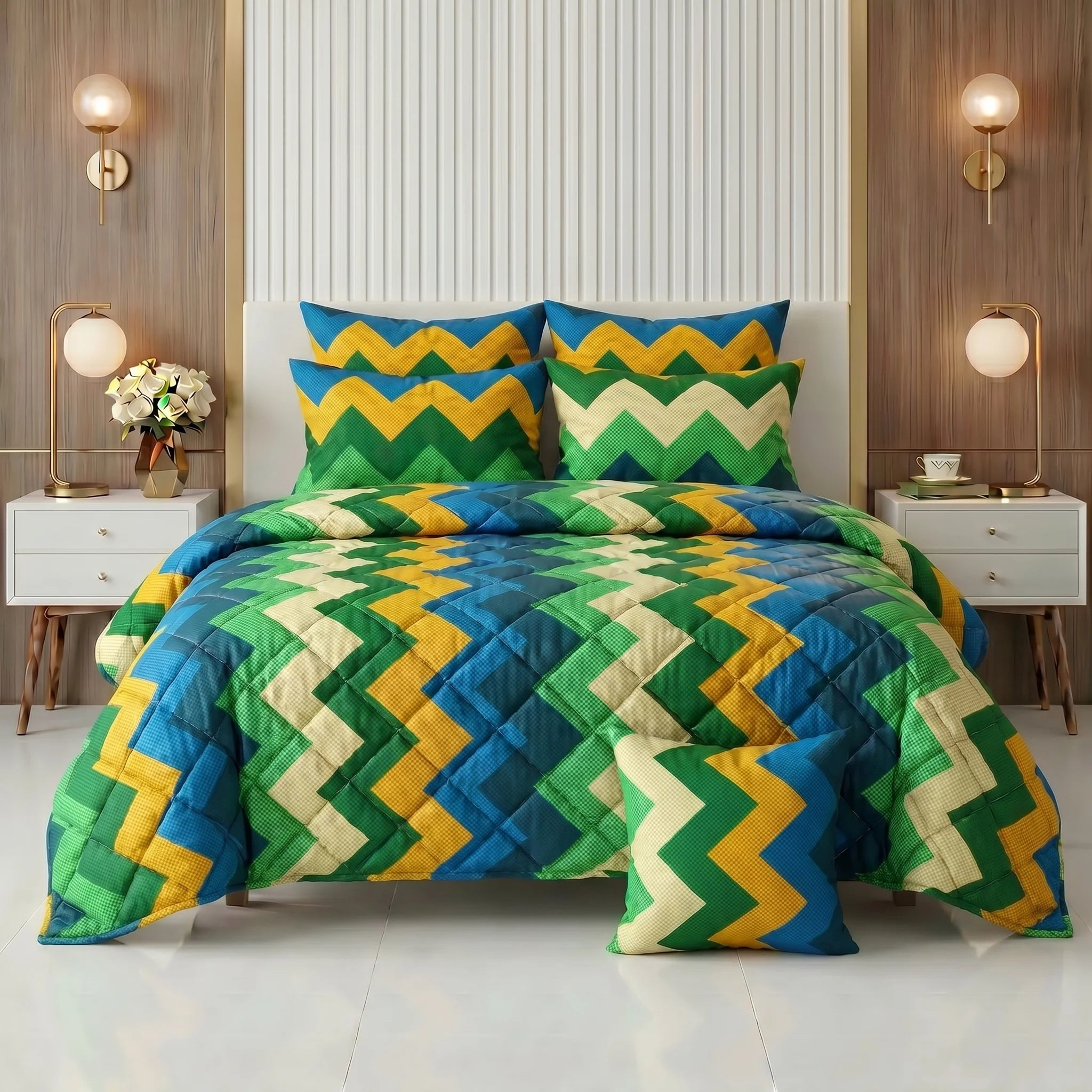 Vibrant Chevron Comforter Set — Printed