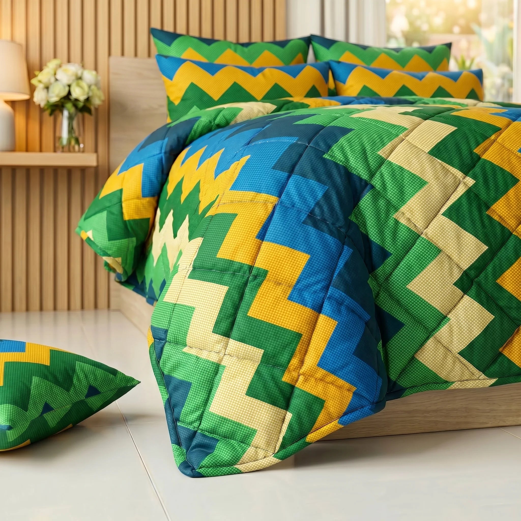 Vibrant Chevron Comforter Set — Printed
