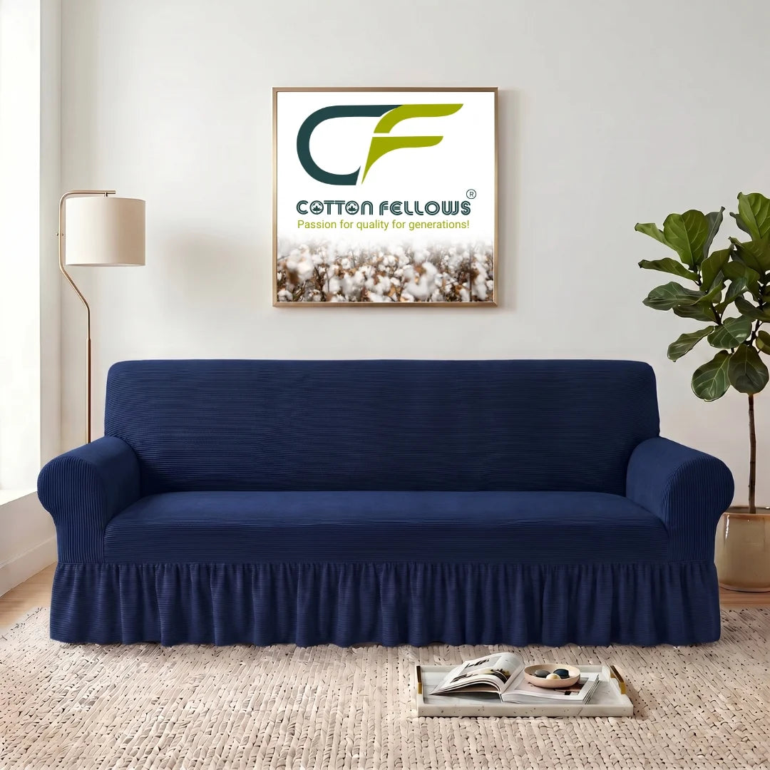 Vibrant Deep Blue Turkish Sofa Cover