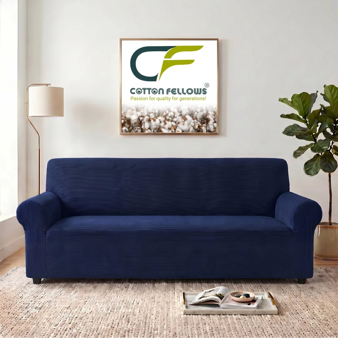 Vibrant Deep Blue Turkish Sofa Cover