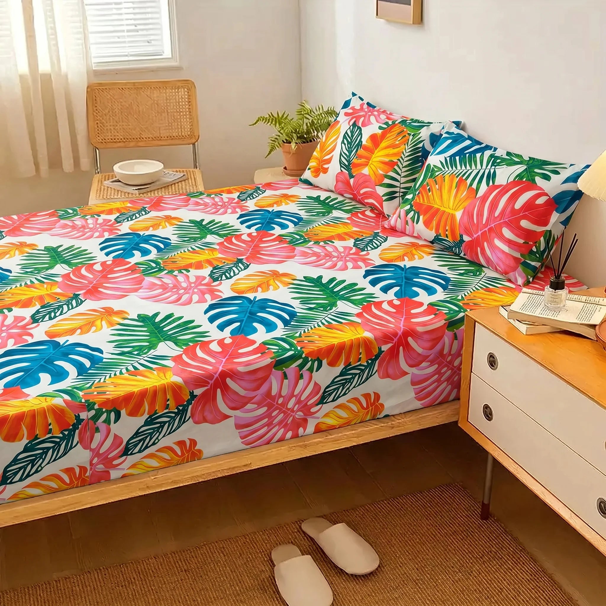 Vibrant Paradise Premium Fitted Sheet Set