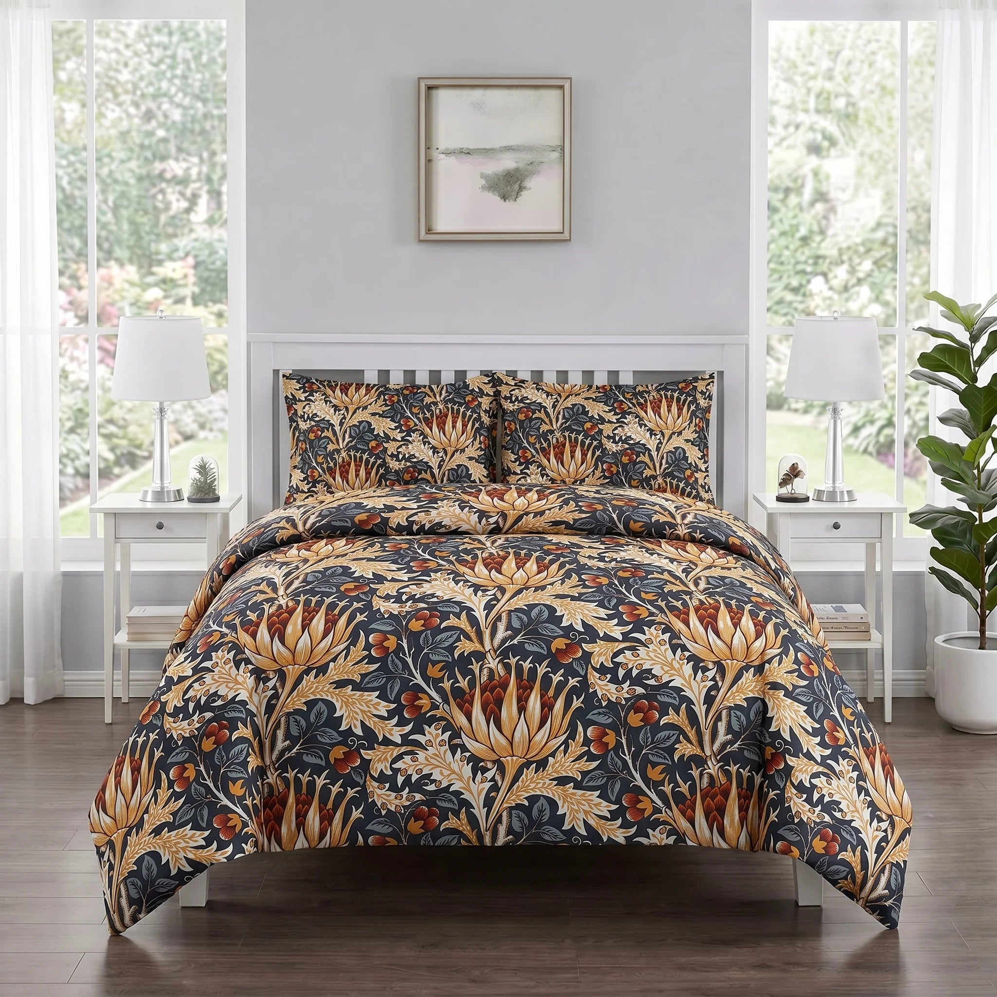 Vintage Ornate Floral  Duvet Cover Set — Printed
