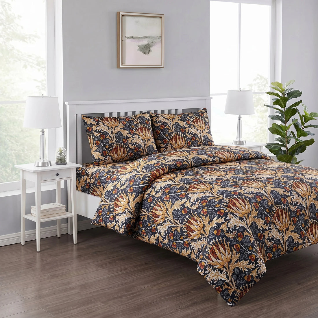 Vintage Ornate Floral  Duvet Cover Set — Printed