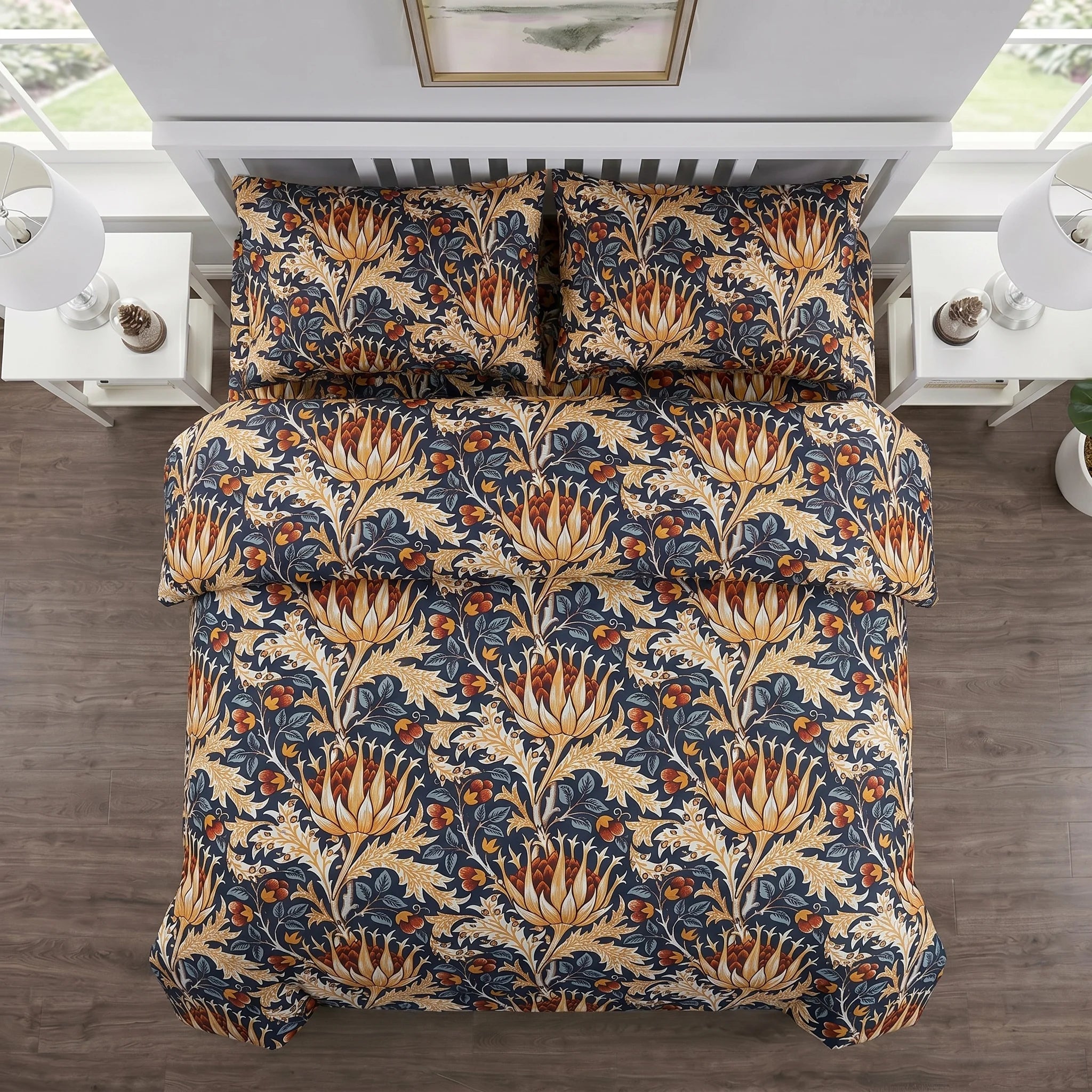 Vintage Ornate Floral  Duvet Cover Set — Printed