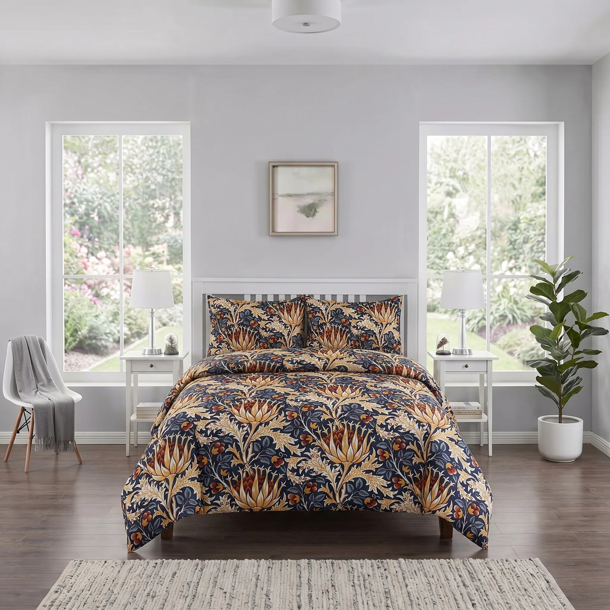 Vintage Ornate Floral  Duvet Cover Set — Printed